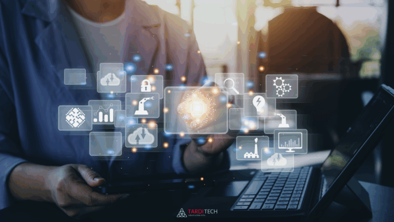 Illustration of a cloud operations dashboard showing metrics and uptime visualisations, representing reliable CloudOps for scaling startups.