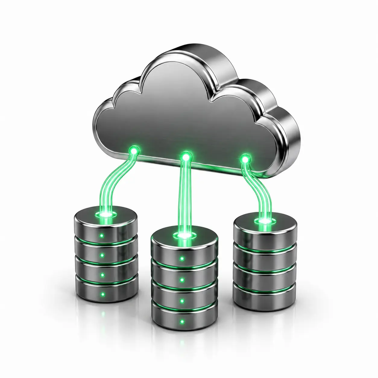 Cloud migration and integration services represented by a server transferring data to the cloud