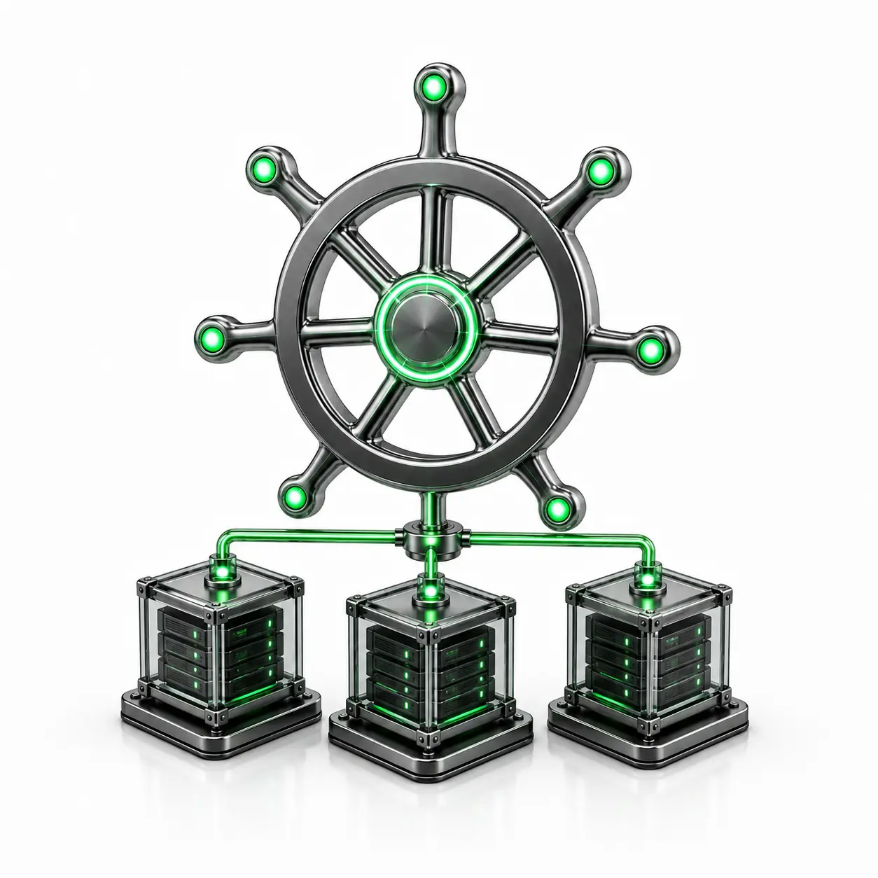 Kubernetes consulting represented by connected container workloads and cluster orchestration